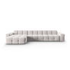 ECKSOFA links Kendal aus Samt hellgrau 5 Sitzplätze - Hellgrau, Textil (173/357cm) - Micadoni