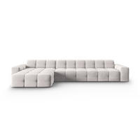 ECKSOFA links Kendal aus Samt hellgrau 5 Sitzplätze - Hellgrau, Textil (173/357cm) - Micadoni