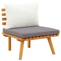 LOUNGESOFA mit Dunkelgrau Kissen und Weiß Polster, 60/65/65 cm, aus massivem Akazienholz - Braun, Holz (65/65/60cm) - vidaXL
