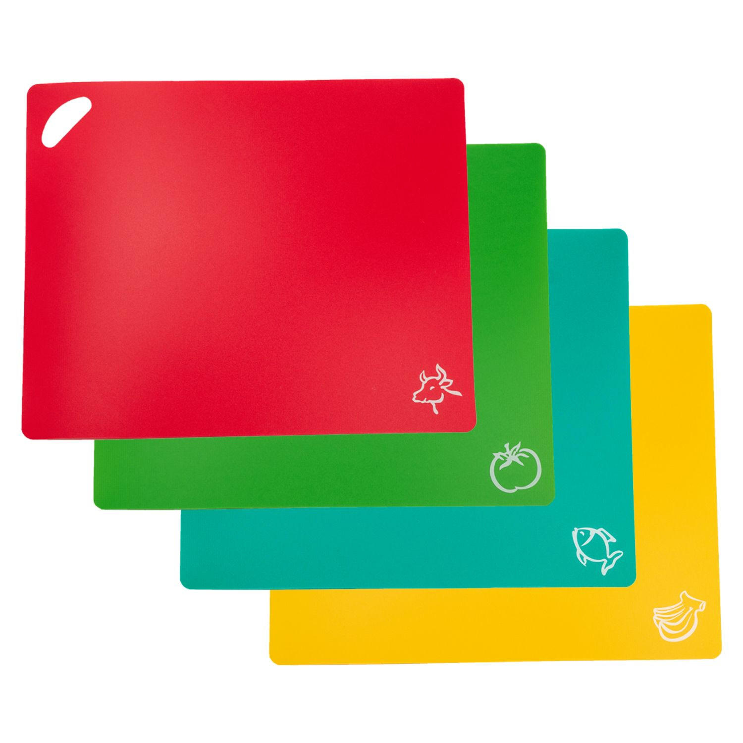 SCHNEIDEBRETT (4er-Set) - Multicolor, Kunststoff (30.2/37.8cm) - Intirilife