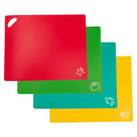SCHNEIDEBRETT (4er-Set) - Multicolor, Kunststoff (30.2/37.8cm) - Intirilife