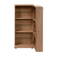 SCHUHSCHRANK Eiche Artisan 50 x 110 cm, Schuhkommode klappbar mit 6 Fächern - Schwarz/Eiche Artisan, Holzwerkstoff/Kunststoff (50/110/34cm) - Furn.Design