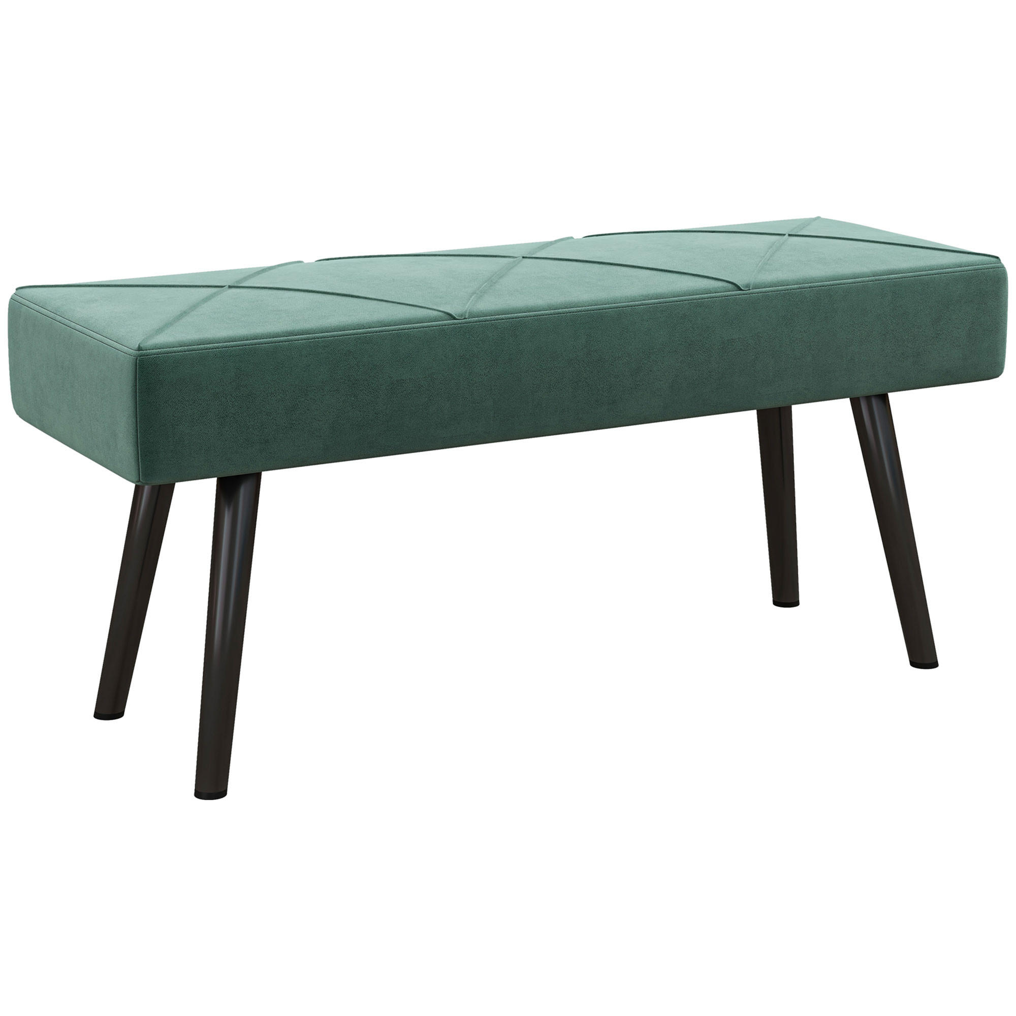 BETTBANK mit X-Muster, bis 120 kg Belastbar, für Schlafzimmer, Grün - Grün, Kunststoff (36/45/100cm) - HOMCOM
