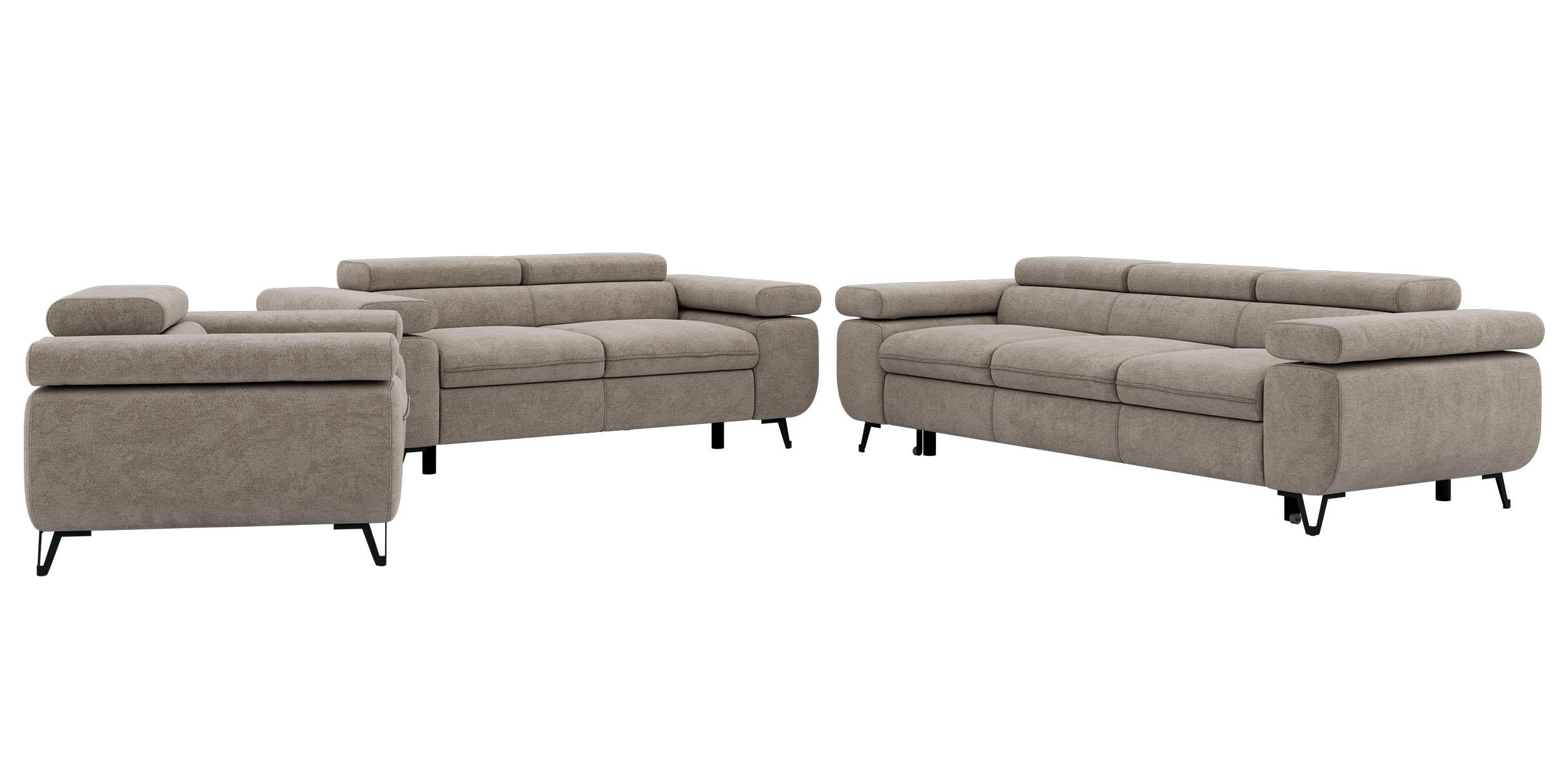 MKS Sitzgarnitur Greige 262x76x99 cm
