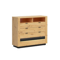 KOMODA Glenn Dřevo a černá - černá, kompozitní dřevo (116/101/42cm) - Petits-meubles