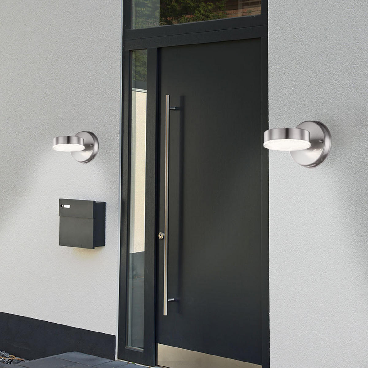 LED WANDLEUCHTE Edelstahl Silber 3er Set - Silberfarben, Metall (11.5/11.5/11.5cm) - Globo Lighting