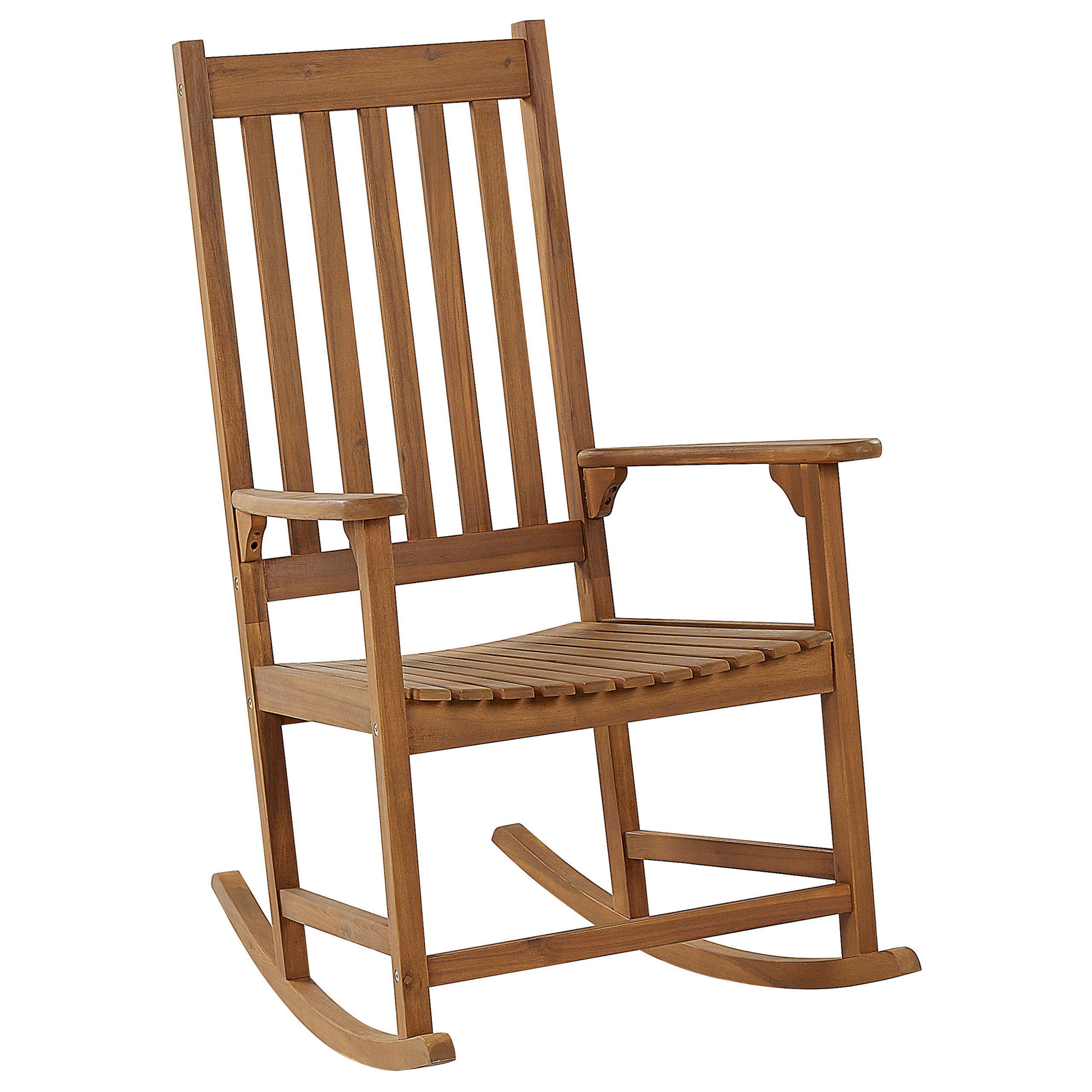 SCHAUKELSTUHL Akazienholz heller Holzfarbton Bojano - Hellbraun, Holz (66/110/77cm) - Beliani