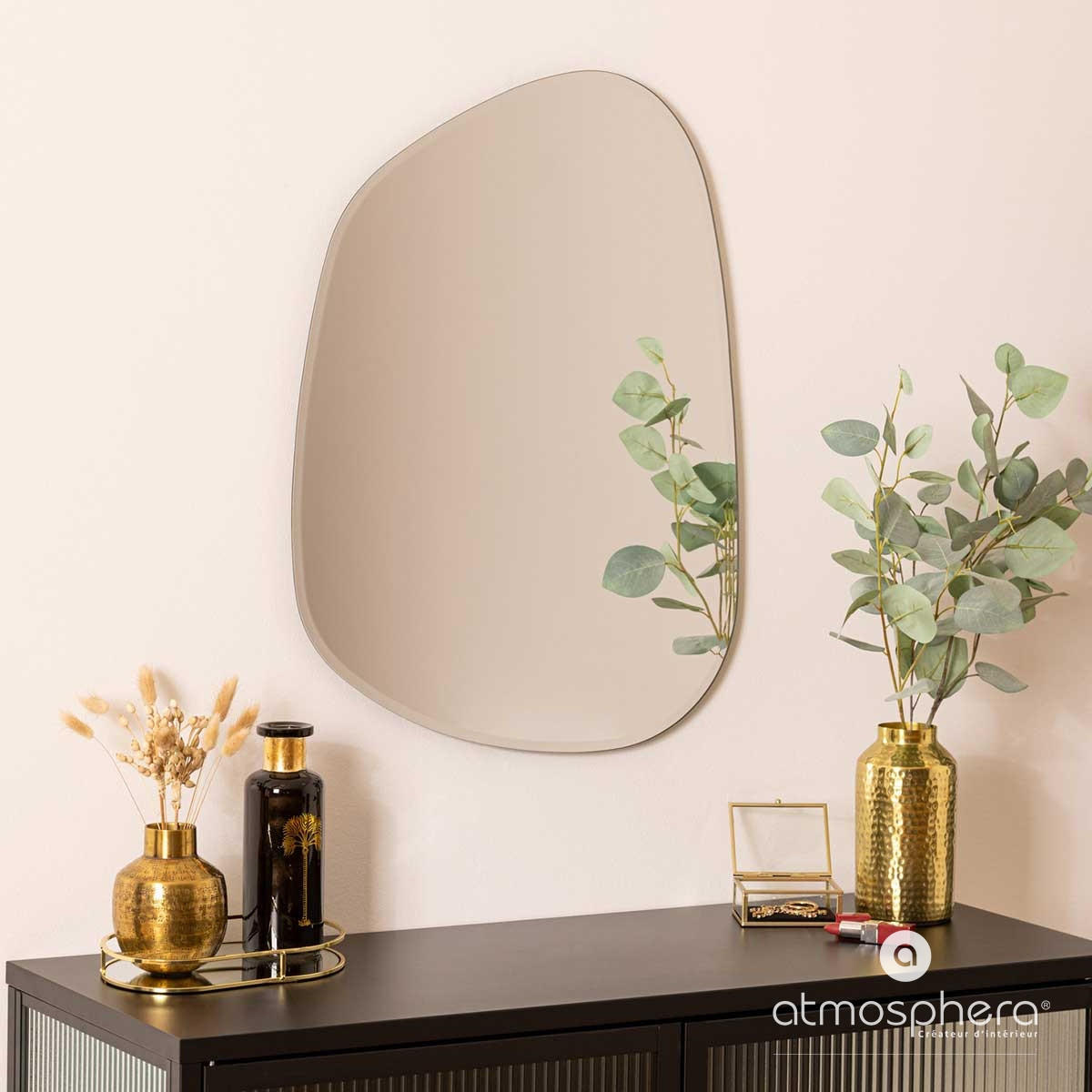 WANDSPIEGEL Aidan 60/58 cm - Weiß, Holzwerkstoff (1/68/50cm) - Atmosphera Createur d´interieur