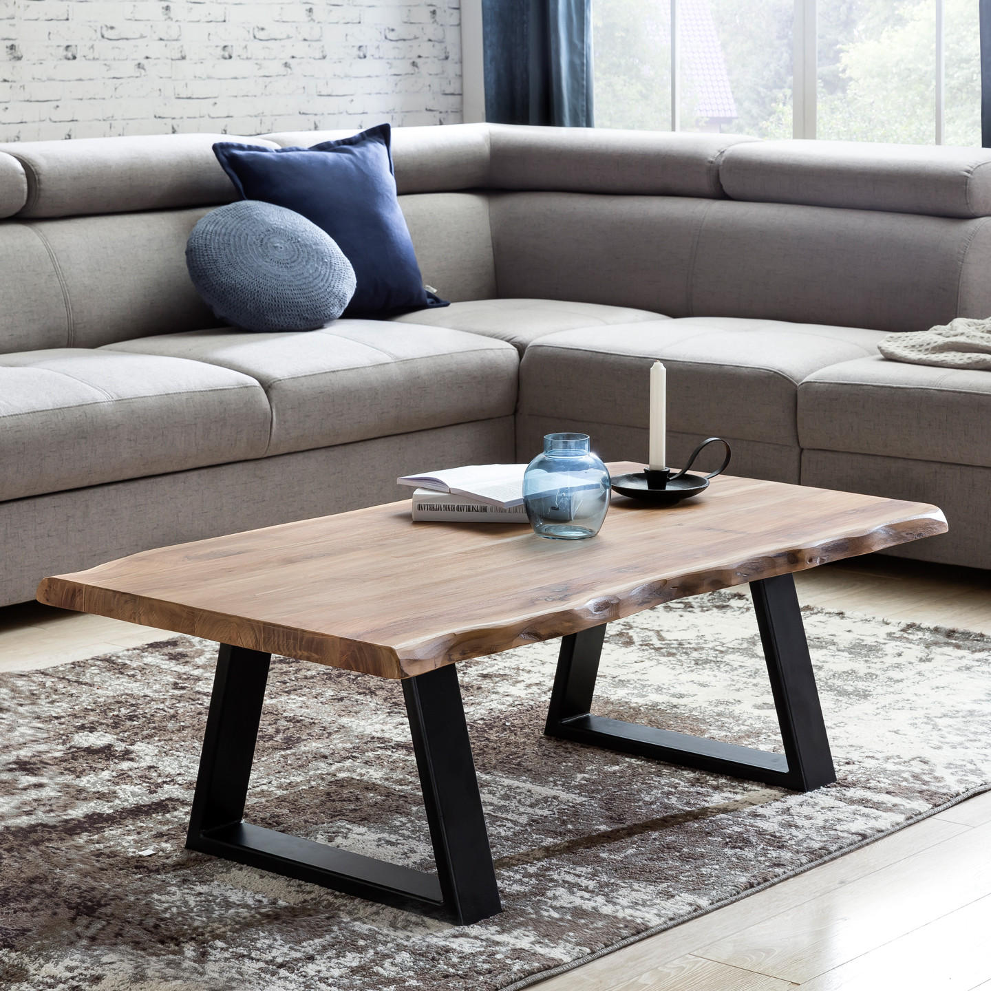 COUCHTISCH SAM Akazie Wohnzimmertisch - Akaziefarben, Holz (115/60/40cm) - tinkaro