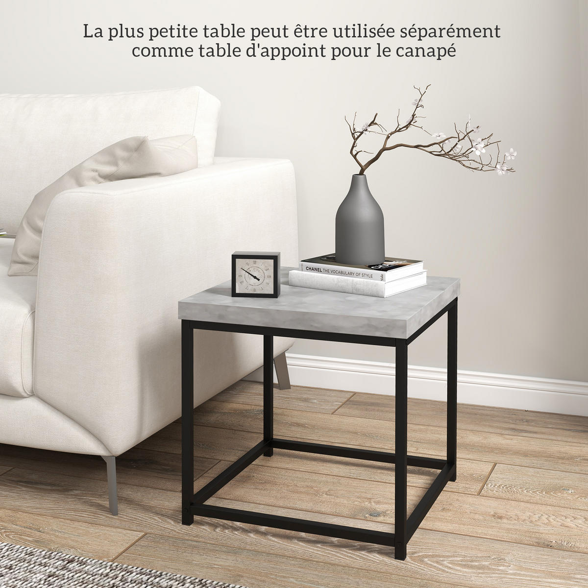 BEISTELLTISCH Grau 2 Stück - Grau, Naturmaterialien (45/45/45cm) - GiPP