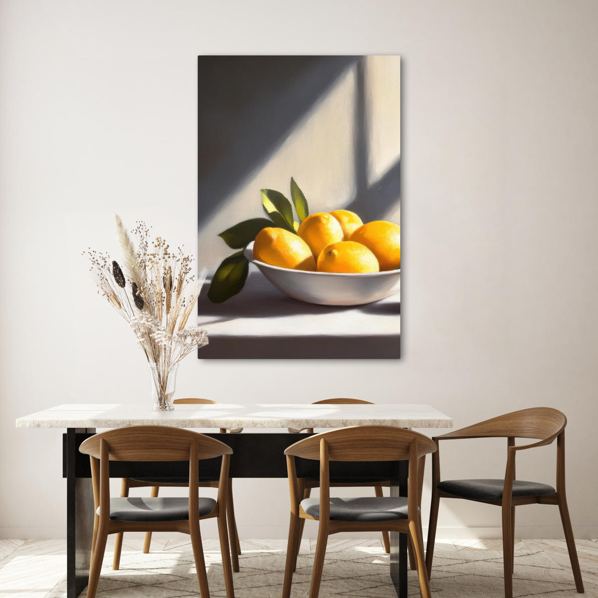 LEINWANDBILD Zitronen - Stilleben - Gelb 80x120 cm - Gelb, Textil (80/120cm) - MuchoWow