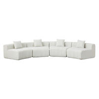 4-SITZER-SOFA Geschwungen modular Viersitzer, DE-42718, Beige - Beige, Textil (383.5/73.6/83.8cm) - ComfortXL