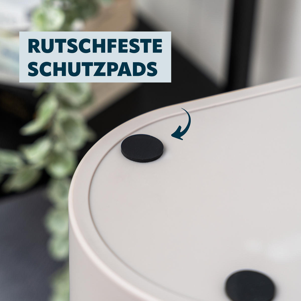 KOSMETIKEIMER 6 Liter, grau - Taupe, Kunststoff (25.5/24.5/16.5cm) - eluno