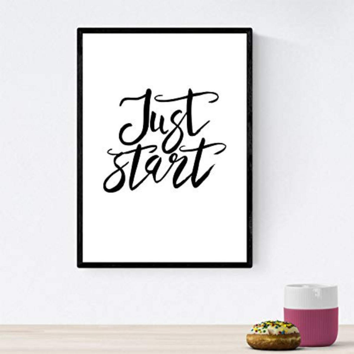 POSTER Set mit 4 glücklich und bunt Dont Worry A4 Rahmenlos - Klar, Papier (29.7/3cm) - Nacnic