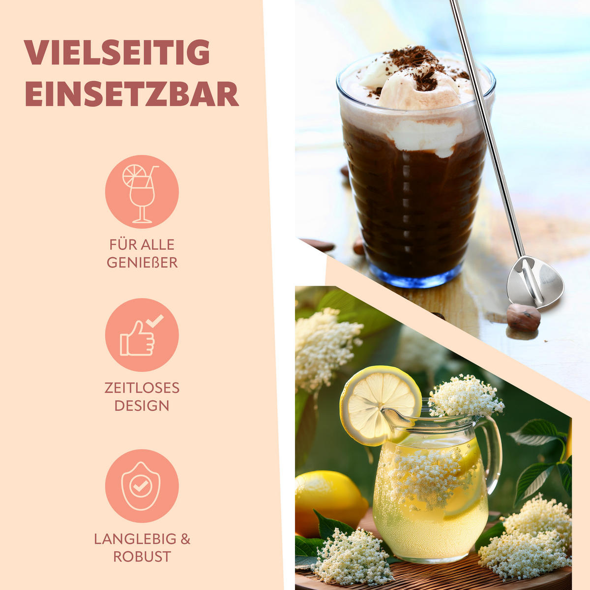 TRINKHALM-LÖFFEL 12er-Set, silber, Edelstahl - Edelstahlfarben, Metall (0.4/18.5cm) - bremermann