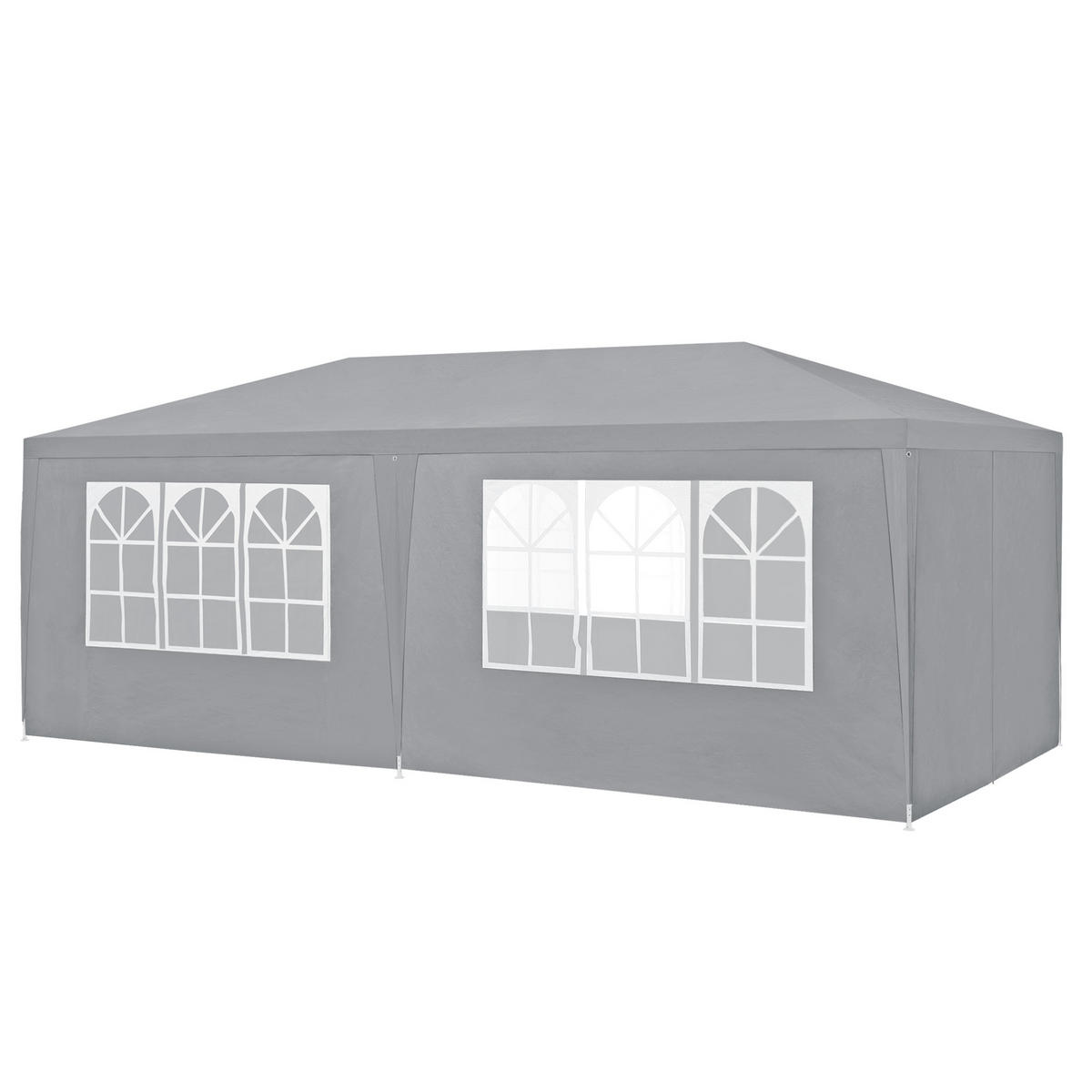 PARTYZELT Wedau - Dunkelgrau, Kunststoff/Metall (600/255/300cm) - casa.pro