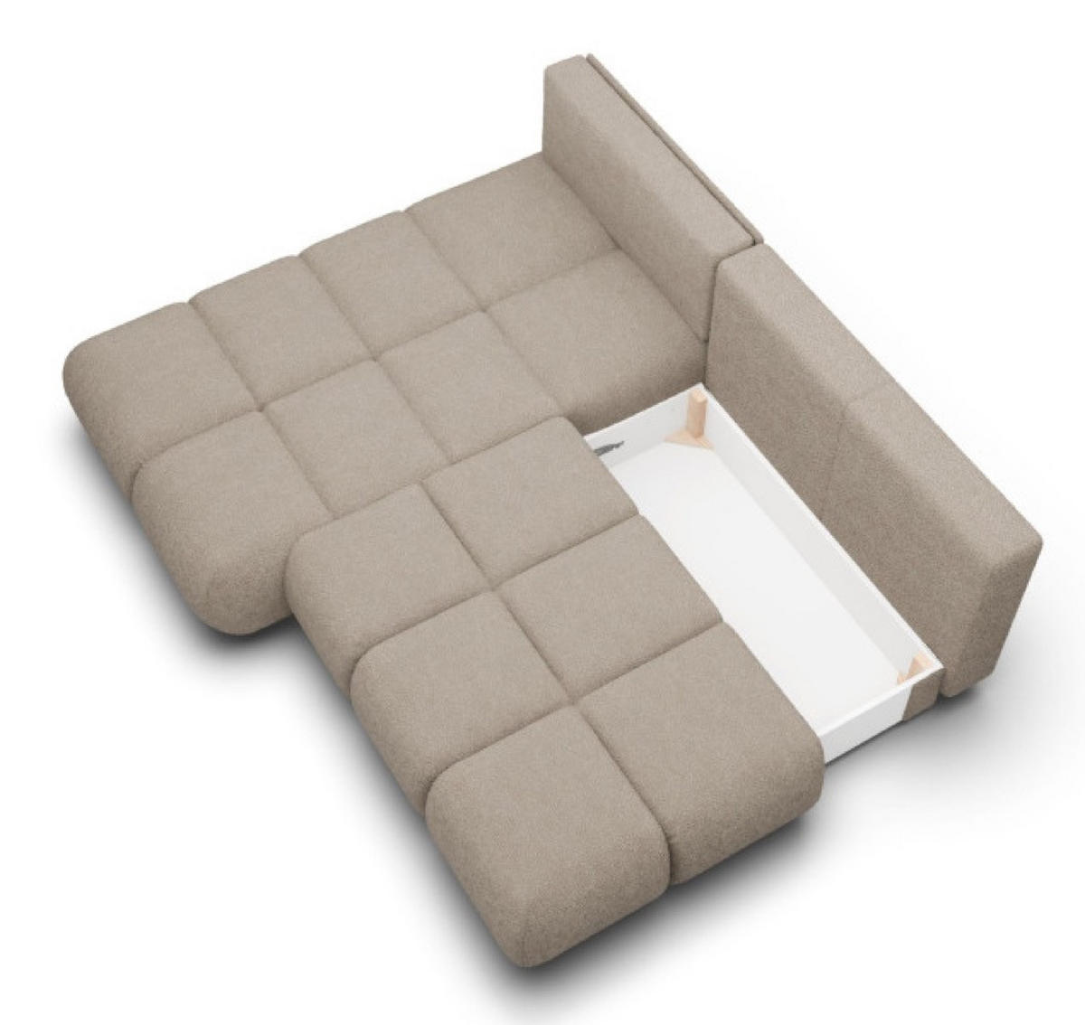ECKSOFA Dunkelbeige MILA Ausziehbar Links Ohne Armlehnen - Beige, Textil (230/177cm) - Sepro Meble