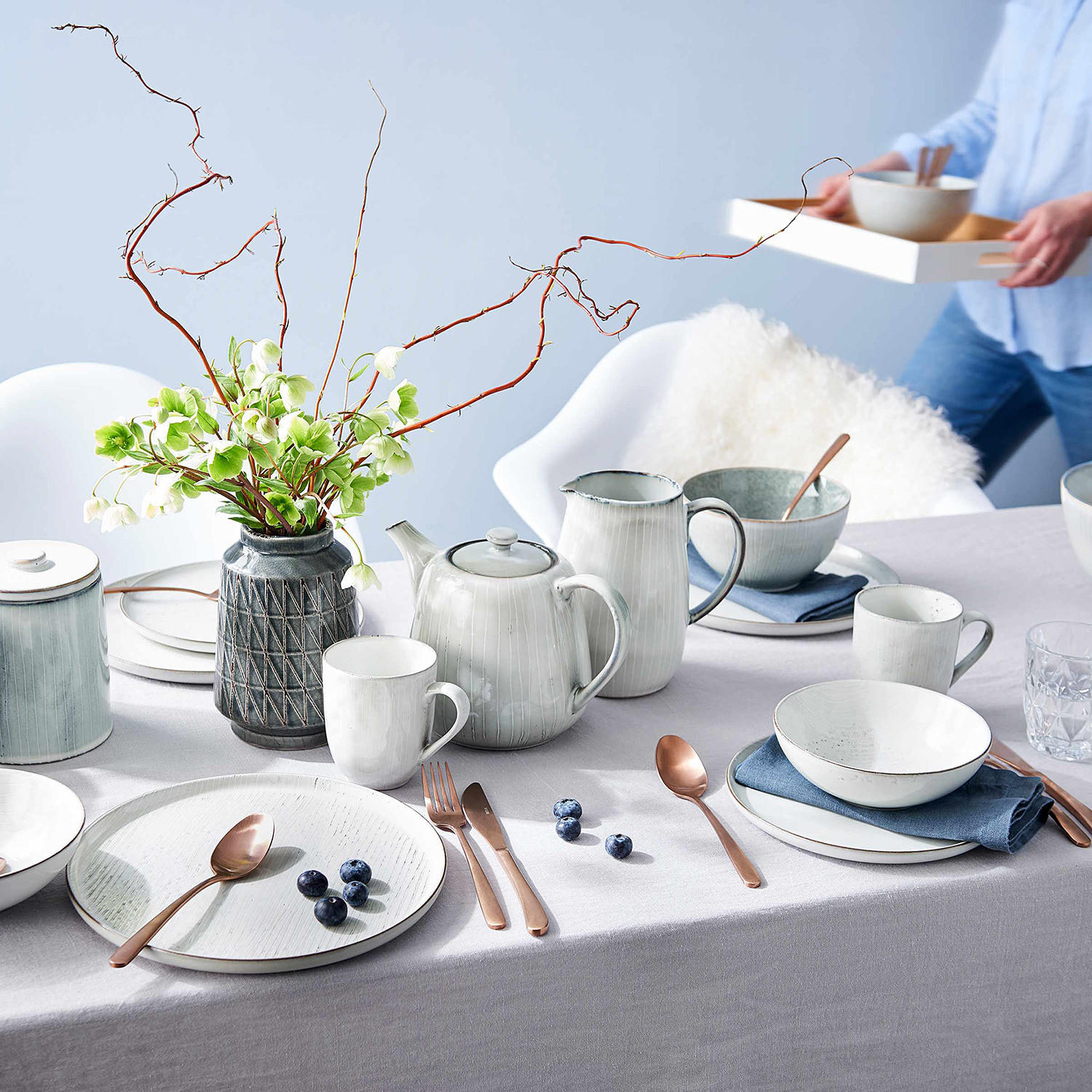 Thumbnail - Butlers Teekanne, Grau, Keramik, Kaffee & Tee, Kannen, Teekannen