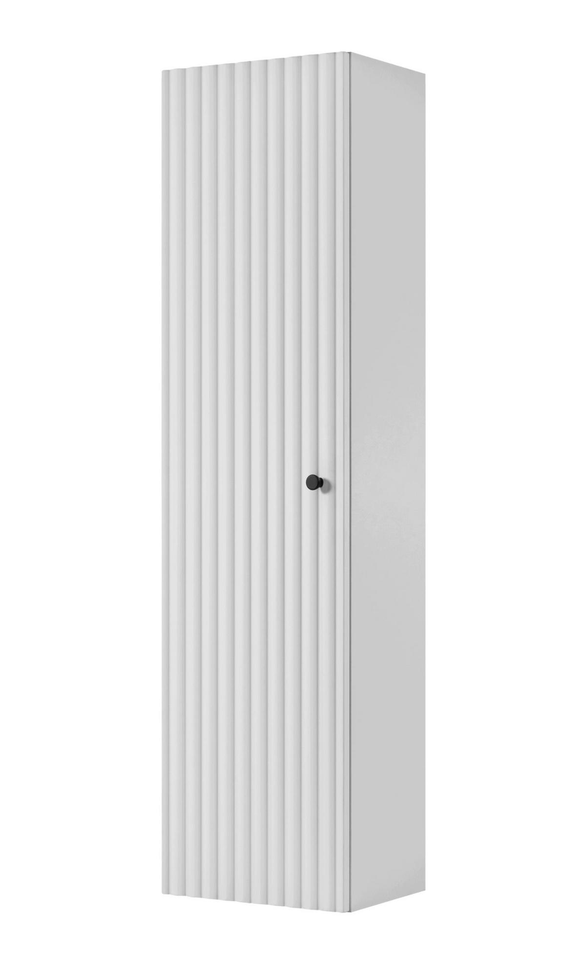 HOCHSCHRANK BELLO hängend geriffelt Weiß matt 35/136/27 cm - Weiß, Holzwerkstoff/Metall (35/136/27.2cm) - Rodan