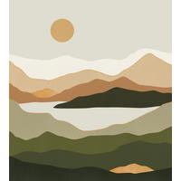 FOTOTAPETE Wüstenlandschaft 250 x 279 cm - Grün, Papier (250/279cm) - ESTAhome