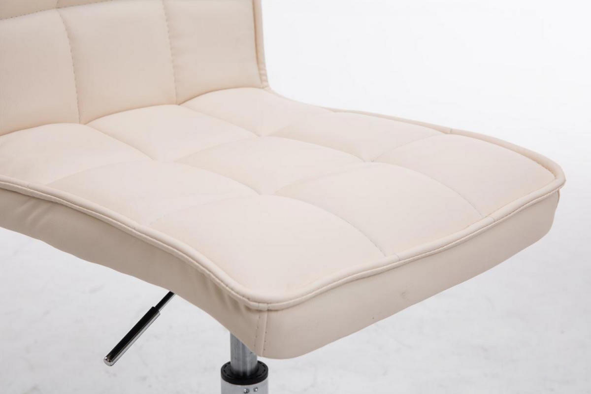 DREHSTUHL Lederlook creme - Chromfarben/Creme, Textil/Metall (43/90/59cm) - CLP