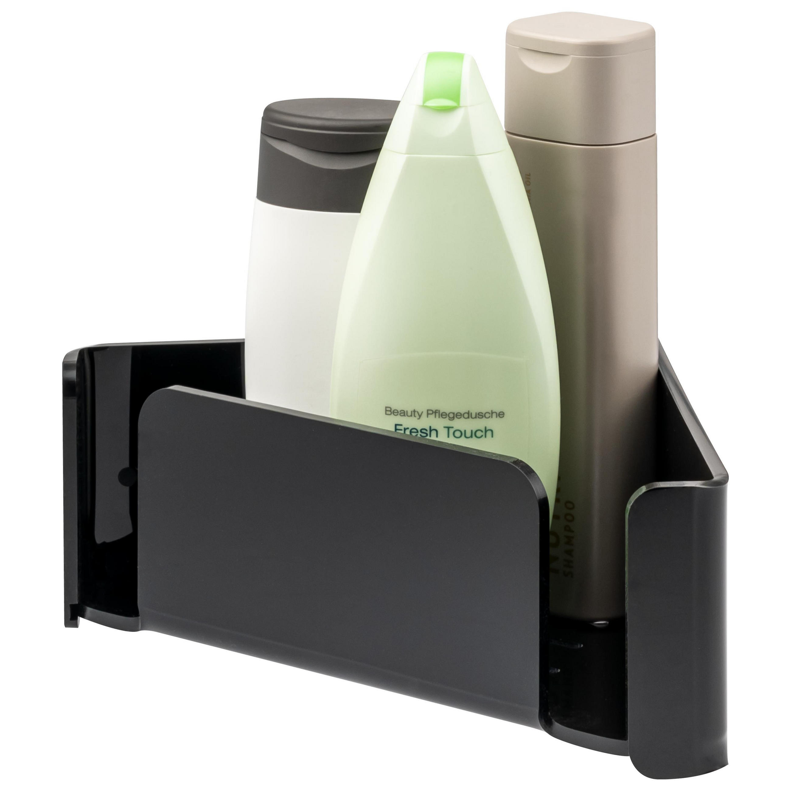 ECK-DUSCHKORB, schwarz, Acryl - Schwarz, Kunststoff (20/9/20cm) - bremermann