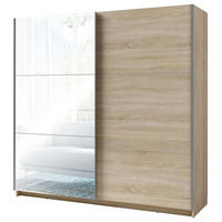 SCHWEBETÜRENSCHRANK Arsala sonoma eiche 200 cm / 62 cm / 207 cm - Braun/Sonoma Eiche, Holz/Holzwerkstoff (201/207/62cm) - Feldmann-Wohnen