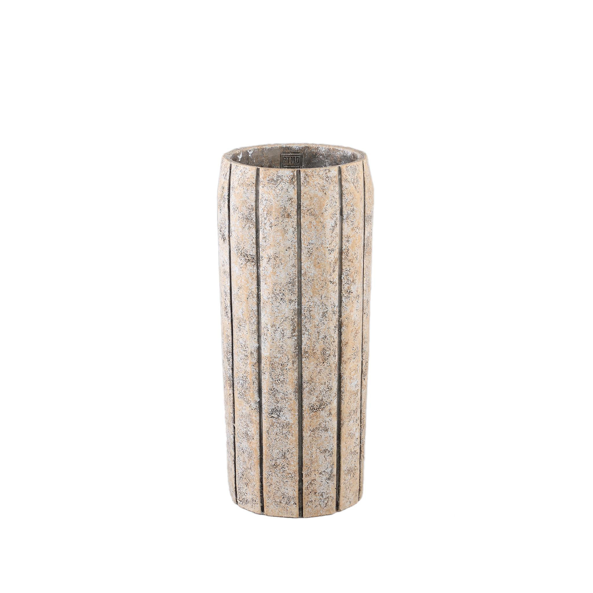 TOPF Imani Taupe 22/22/50cm - Taupe, Stein (50cm) - PTMD Collection