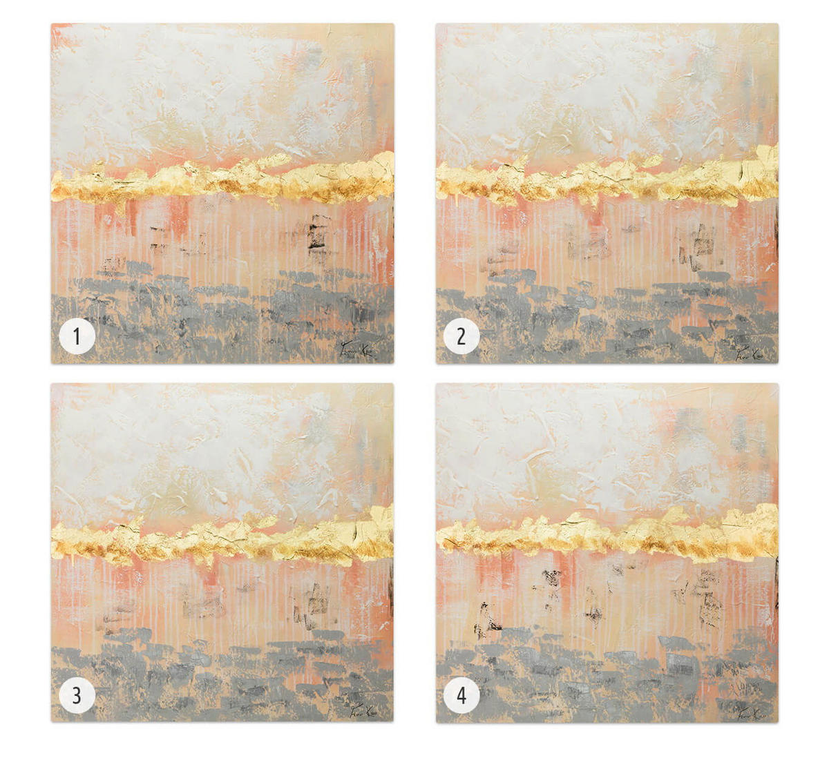 ÖLGEMÄLDE 80/80 cm - Pink/Beige, Holz/Textil (1.6/80cm) - KUNSTLOFT