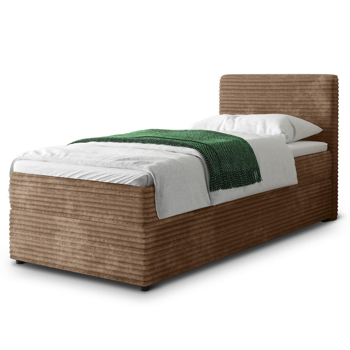 POSTEL BOXSPRING PISA 90x200 cm, s matrací a úložným prostorem, béžová - béžová, kompozitní dřevo/textil (90/200cm) - MASSENO