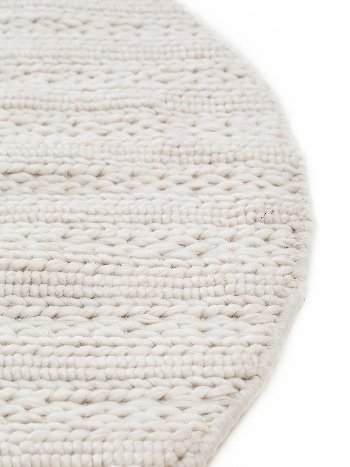 WOLLTEPPICH rund Dina Cream ø 100 cm rund - Creme, Textil (100/100cm) - benuta Pure