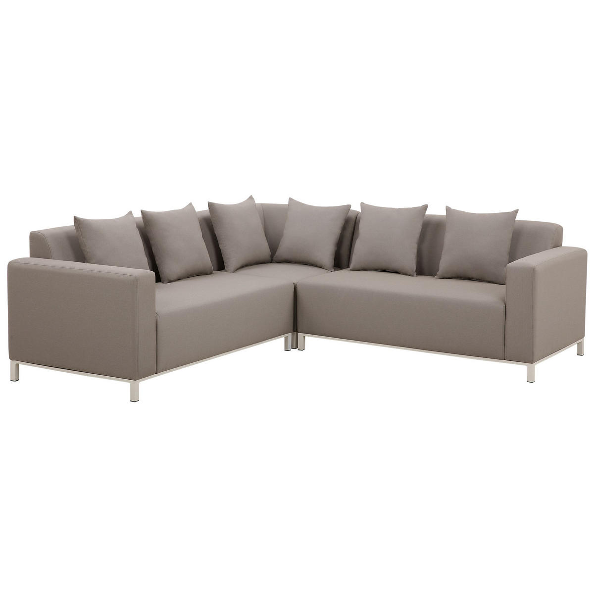 LOUNGE SET 5-Sitzer cremeweiß linksseitig modular Belize - Creme, Textil - Beliani