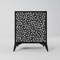 SIDEBOARD BLINDING LIGHTS, Schwarz, 57,5x42x70,5 cm, Schwarze Metall-Sternfüße - Multicolor/Schwarz, Holzwerkstoff/Metall (57.5/70.5/42cm) - SpaceRebels