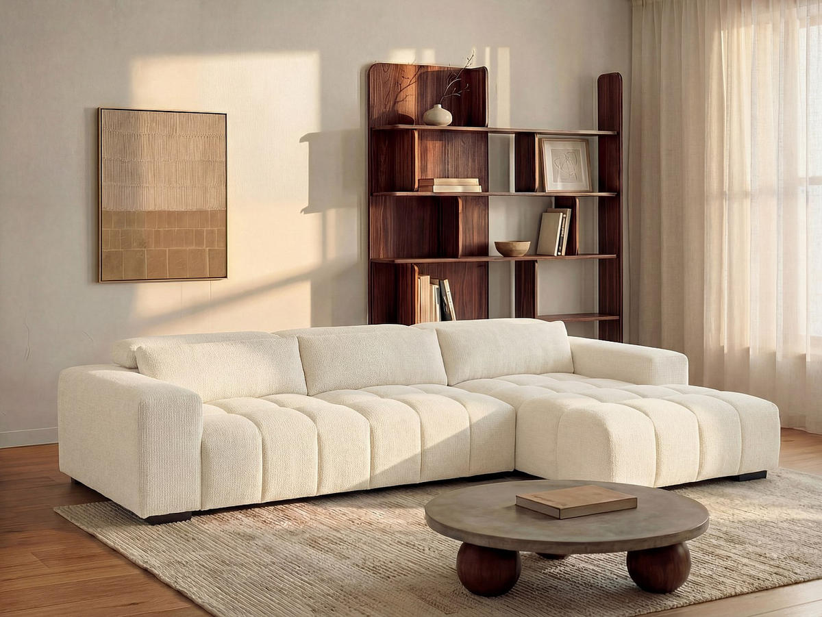 SOFA - 5 Personen - stoff - beige Loponza - Beige, Kunststoff/Textil (312/68/183cm) - Vente-Unique