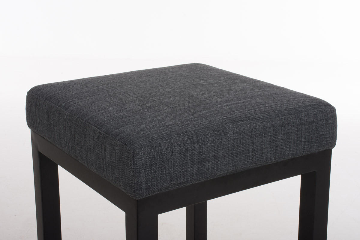 BARHOCKER KIEL Dunkelgrau Stoff Stahl 80 cm Höhe - Dunkelgrau, Textil/Metall (41/80/41cm) - DELUKE