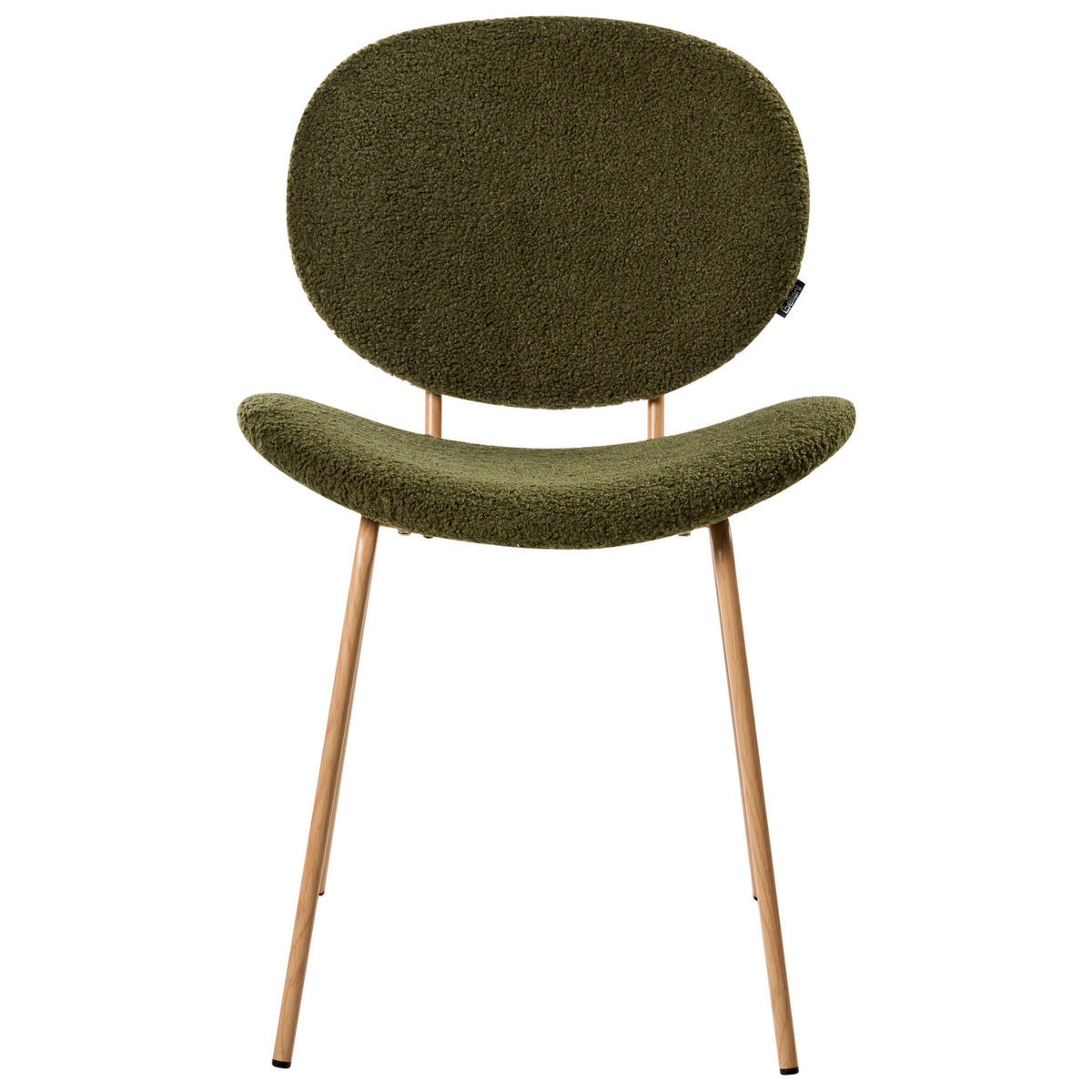 ESSZIMMERSTUHL 2er-Set Hellbraun/Dunkelgrün Luana - Hellbraun/Dunkelgrün, Textil (50/80/52cm) - Beliani