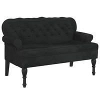 BANK Mit Rückenlehne Schwarz 119,5/64,5/75 Cm Samt - Schwarz, Textil (64.5/75/119.5cm) - vidaXL