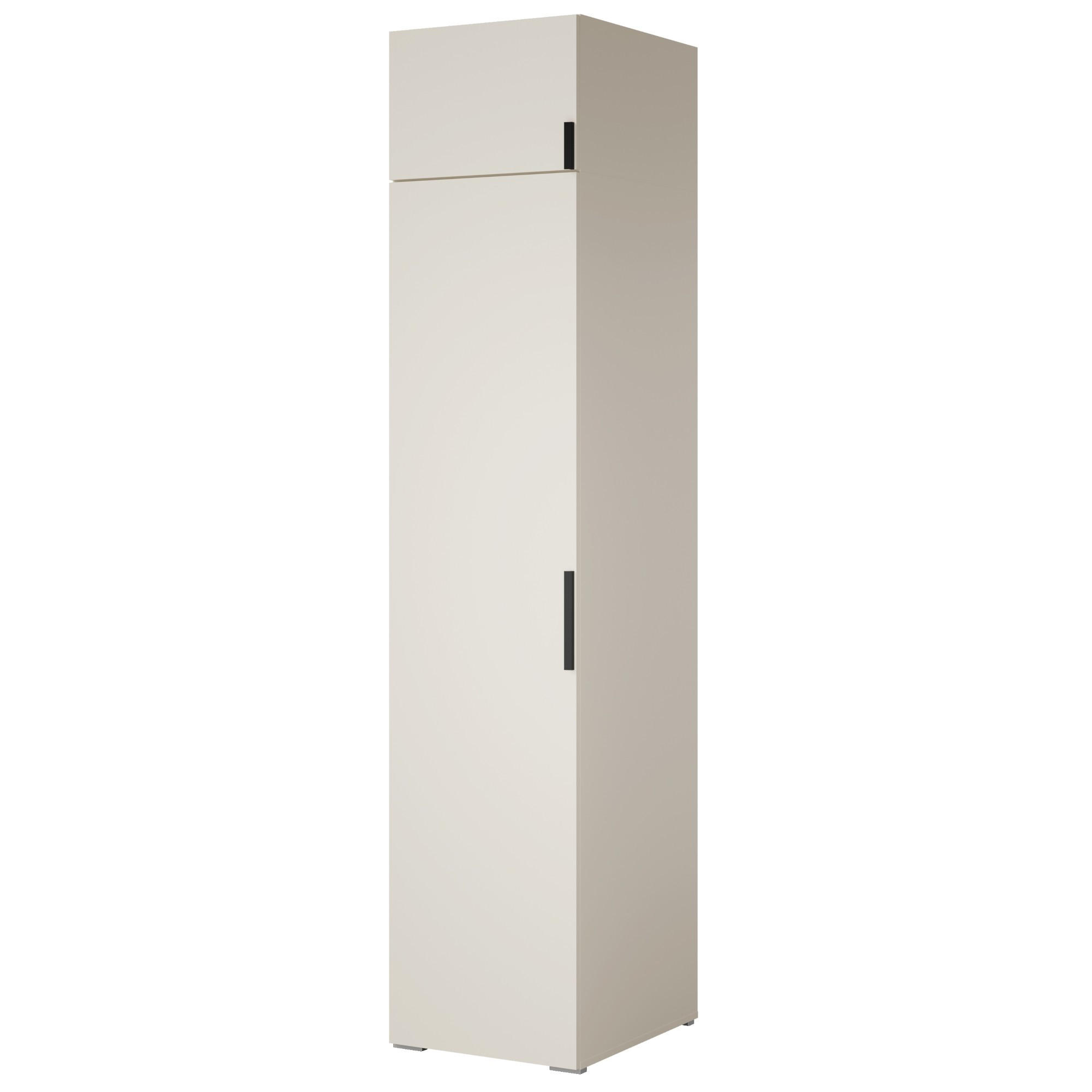 DREHTÜRENSCHRANK mit Einlegeböden und Aufsatz Napoli 1D 50 Kaschmir (schwarzer oder goldener Griff) - Kaschmir/Silberfarben, Holzwerkstoff/Kunststoff (50/35/60cm) - mzm24