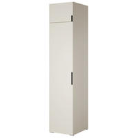 DREHTÜRENSCHRANK mit Einlegeböden und Aufsatz Napoli 1D 50 Kaschmir (schwarzer oder goldener Griff) - Kaschmir/Silberfarben, Holzwerkstoff/Kunststoff (50/35/60cm) - mzm24