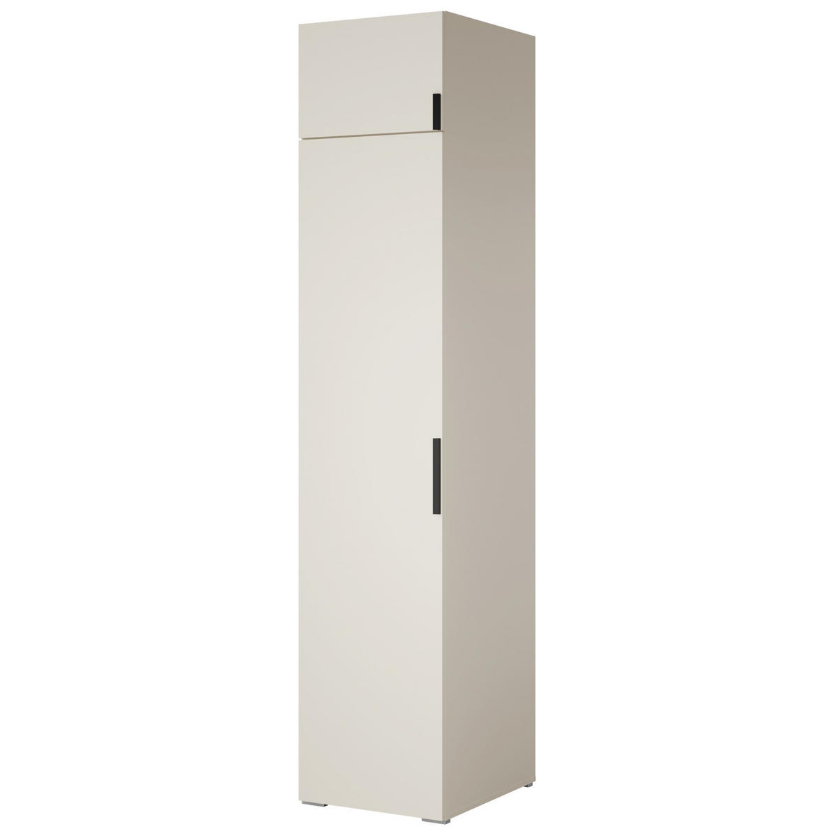 DREHTÜRENSCHRANK mit Einlegeböden und Aufsatz Napoli 1D 50 Kaschmir (schwarzer oder goldener Griff) - Kaschmir/Silberfarben, Holzwerkstoff/Kunststoff (50/35/60cm) - mzm24