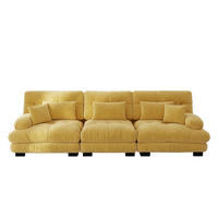 SOFA modulares Design Chenille Yellow - Gelb, Kunststoff (77/81/313cm) - Meubliv