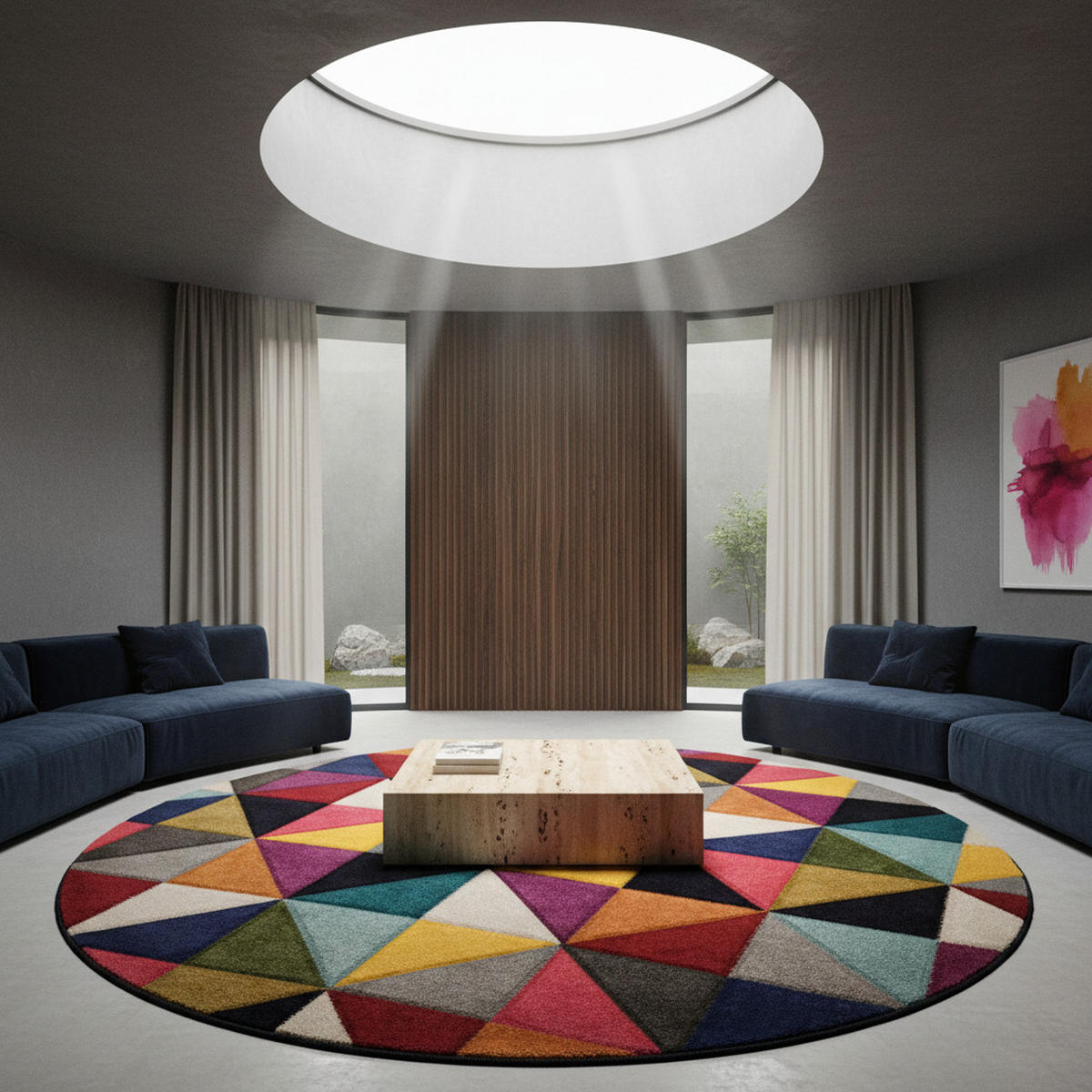 TEPPICH Bunt-Geometrisch-Design, designerstark MEON BEN, Multi 160x160 cm - Multicolor, Textil (160/160cm) - KADIMA DESIGN