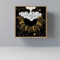 SIDEBOARD STELLAR CONSTELLATIONS, Eichefarben, 57,5x42x57,5 cm, Ohne Füße - Eichefarben/Multicolor, Holzwerkstoff (57.5/57.5/42cm) - SpaceRebels