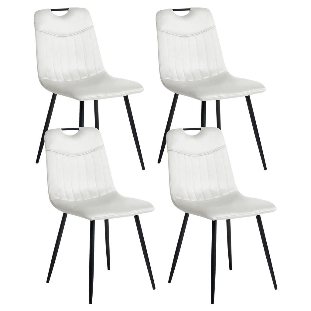 SCAUN DE BUCĂTĂRIE set de 4 alb crem Argyle