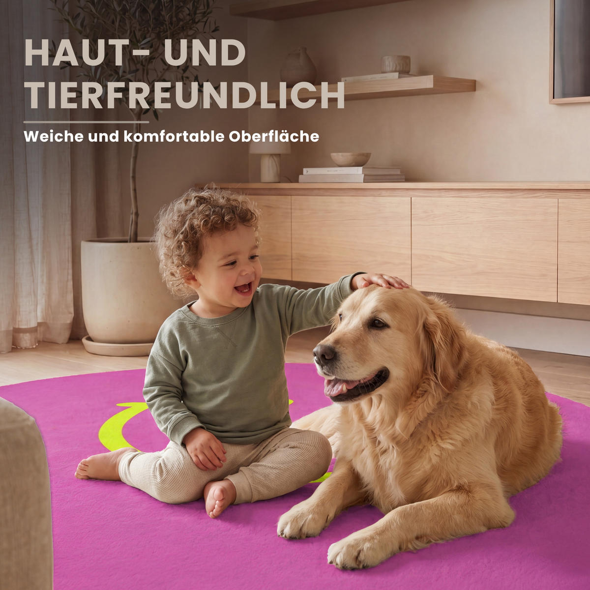 TEPPICH - Smiley - Fröhlich - Rosa - 150x150 cm - Pink, Kunststoff/Textil (150/0.4cm) - OnlyWow