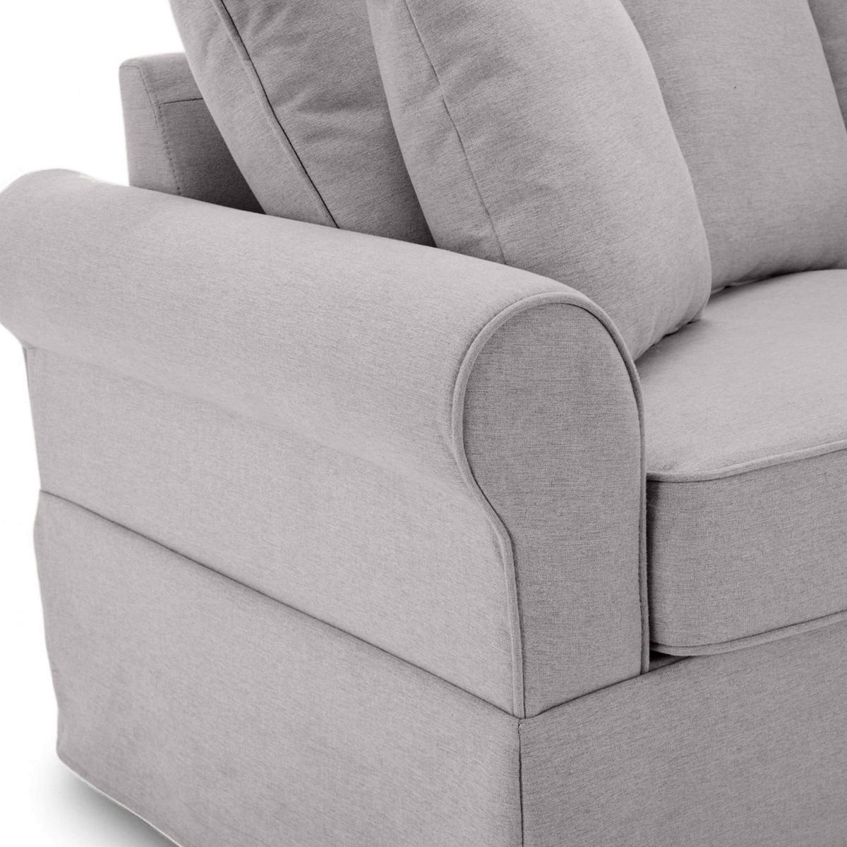 SOFA 3-Sitzer, Grün - Grau, Textil (200/92/84cm) - Oviala