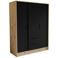 DREHTÜRENSCHRANK CAVA 150,5/200/51 cm Modern Kleiderschrank 3-türig Eiche Artisan - Eiche Artisan, Holzwerkstoff (150.5/200/51cm) - MASSENO