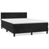BOXSPRINGBETT Mit Matratze Schwarz 140/200 Cm Samt - Schwarz, Textil (140/200cm) - vidaXL