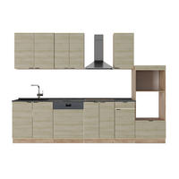 KÜCHENZEILE Fame-Line Eiche Paneel/Goldkraft Eiche 300 cm mit Hochschrank, AP Anthrazit - Honigeiche/Hellbraun, Holzwerkstoff (300/81.6/60cm) - Vicco