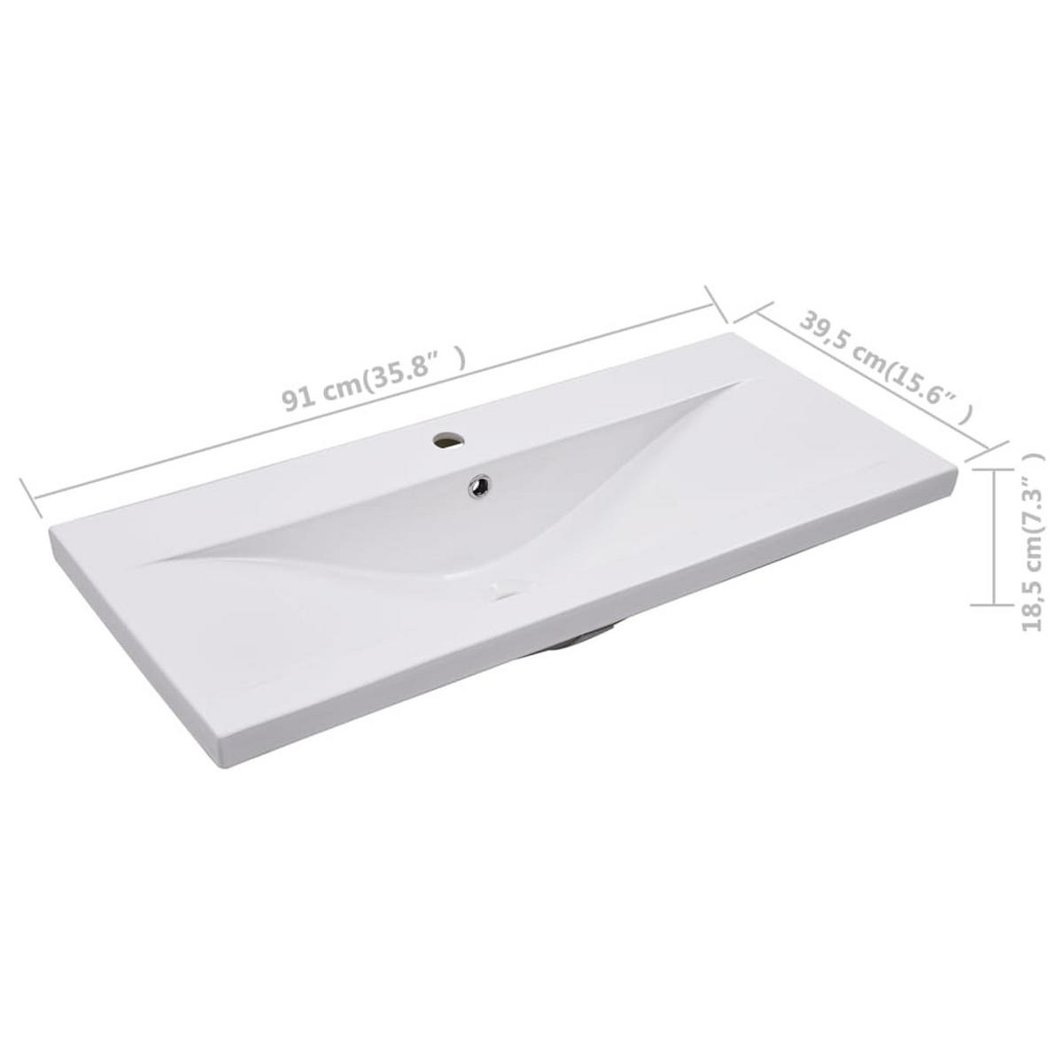 WASCHBECKEN Landgraf 91/39.5/18.5 cm - Weiß, Keramik (91/18.5/39.5cm) - Nettlife